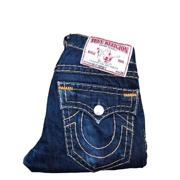 Vintage True Religion Jeans Size 28 BILLY SUPER T Blue - Picture 6 of 10